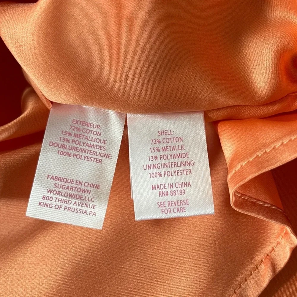 Lilly Pulitzer Lauderdale Midi Skirt Papaya 00 Orange Pink Gold Floral Metallic